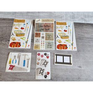 Scrapbook Stickers Men Boys Fishing Poker Cards Tools LOT Grossman's #48